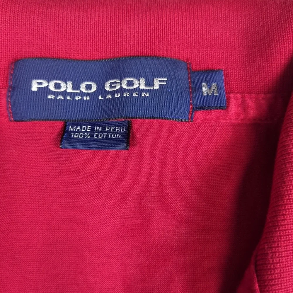 Vintage Polo Golf Ralph Lauren Shirt Mens Medium Red Crest Logo Embroidery